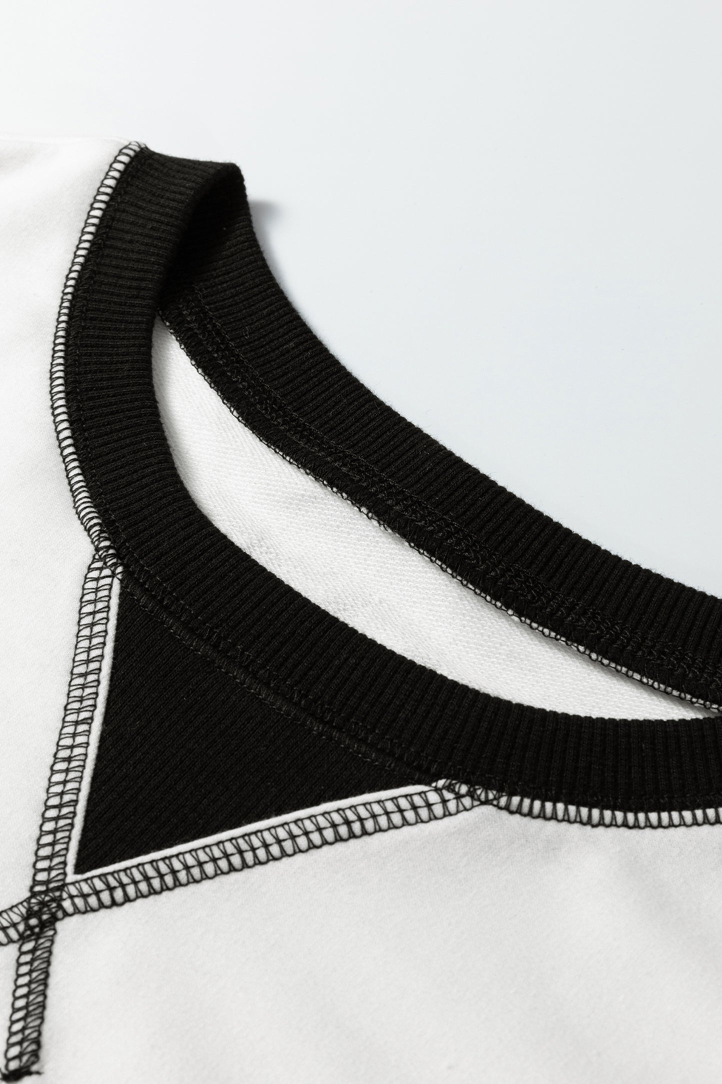 Black Stripe Sleeve Patchwork Casual Knit Top