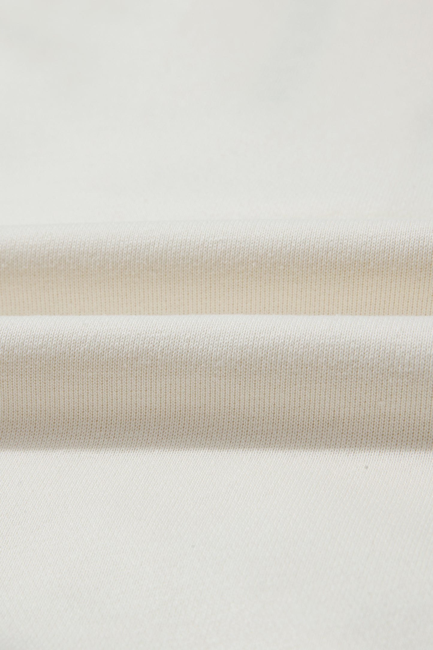 Beige Solid Color Textured Sleeve Patchwork Half Zip Hoodie