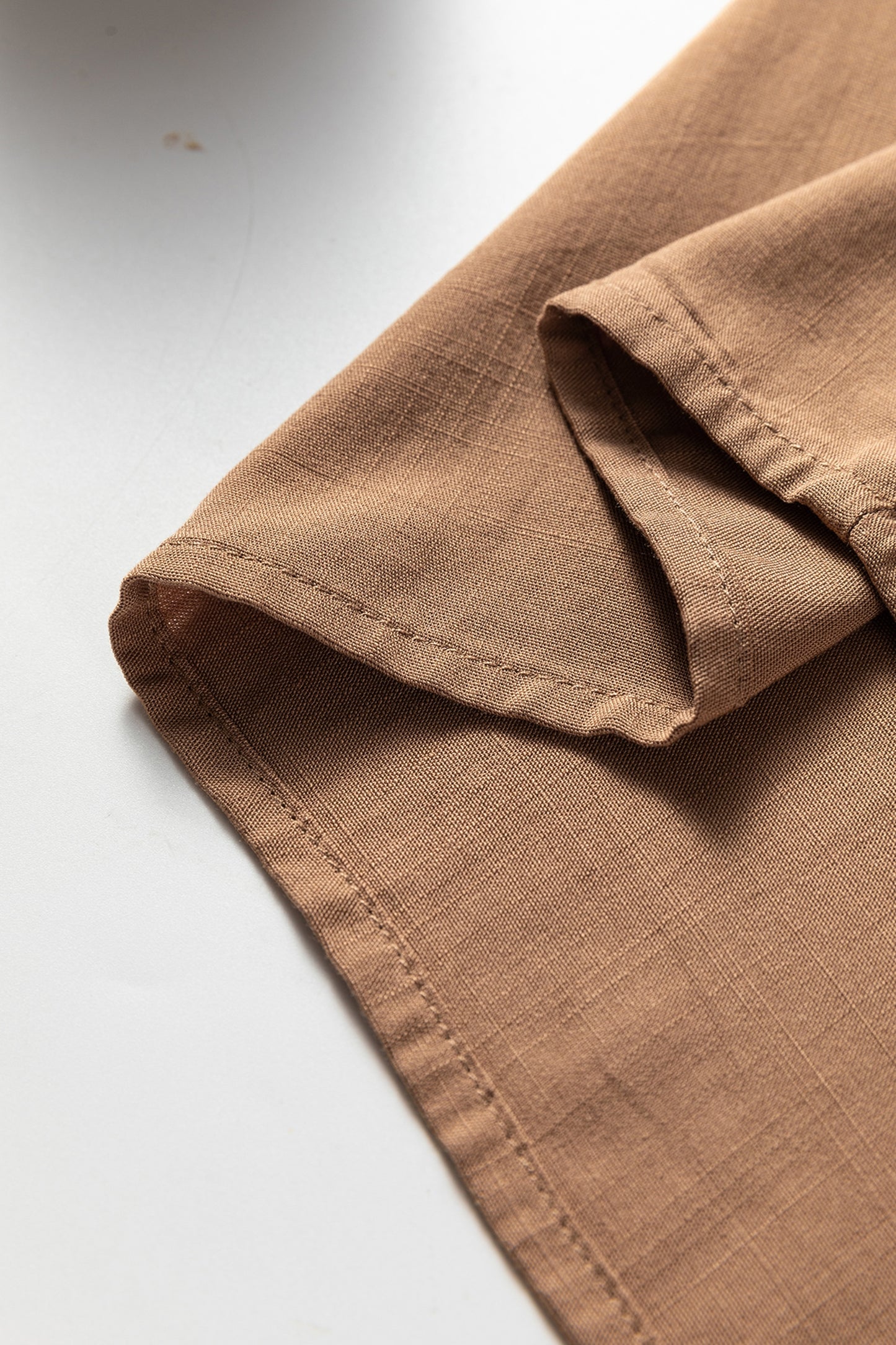 Straw Yellow Lace Trim Peter Pan Collar Long Sleeve Mini Shirt Dress