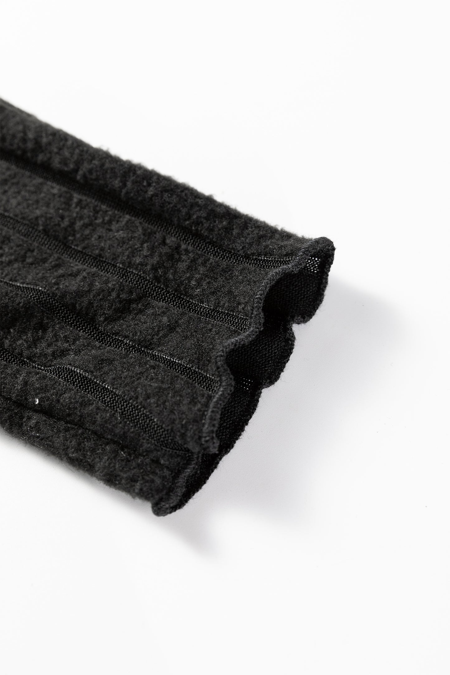 Black Ribbed Knit Slim Bodice Contrast Flared Skirt Patchwork Belted Dress