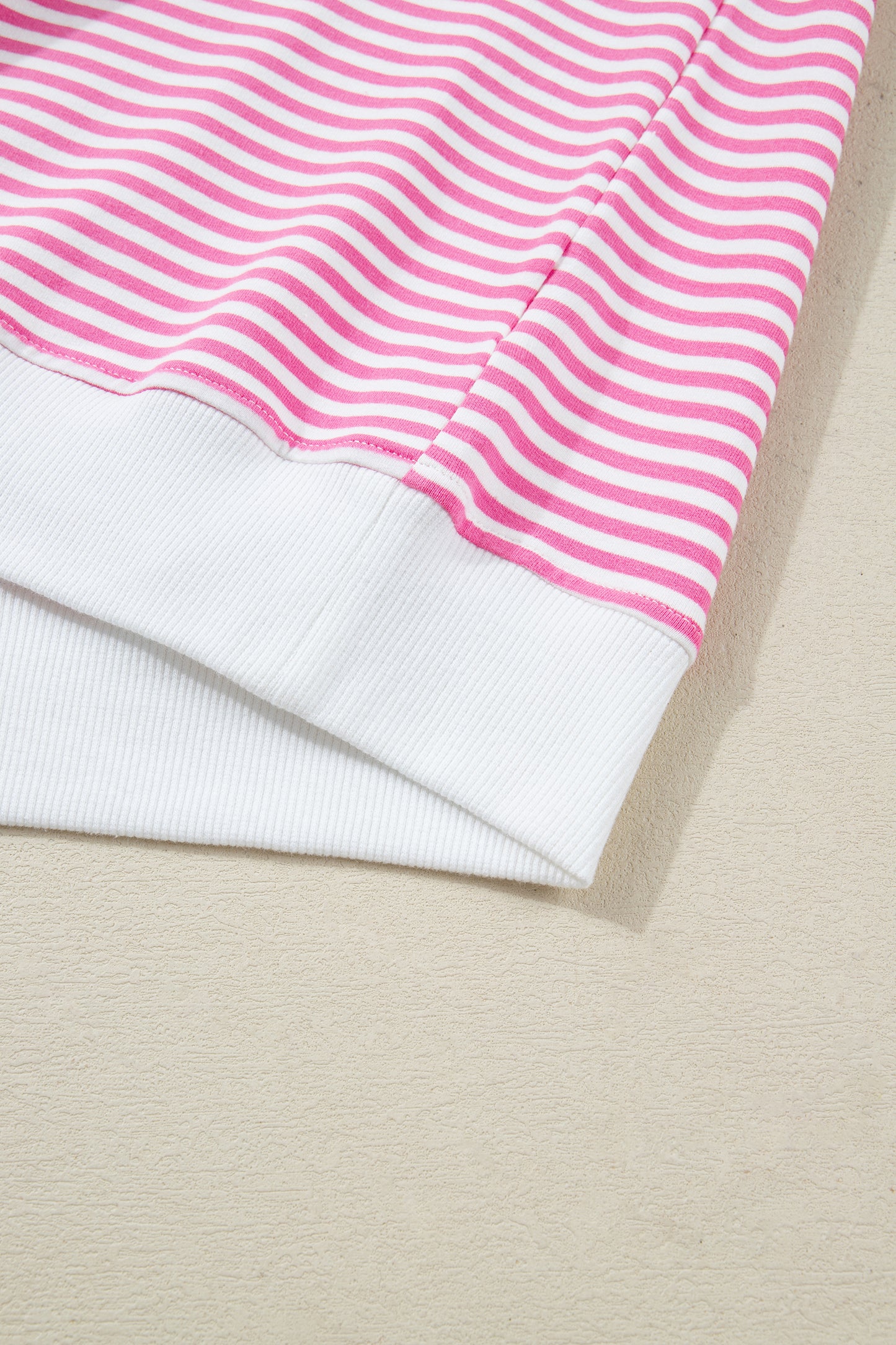 Pink Stripe Oversize Mock Neck Sweatshirt and Shorts Set