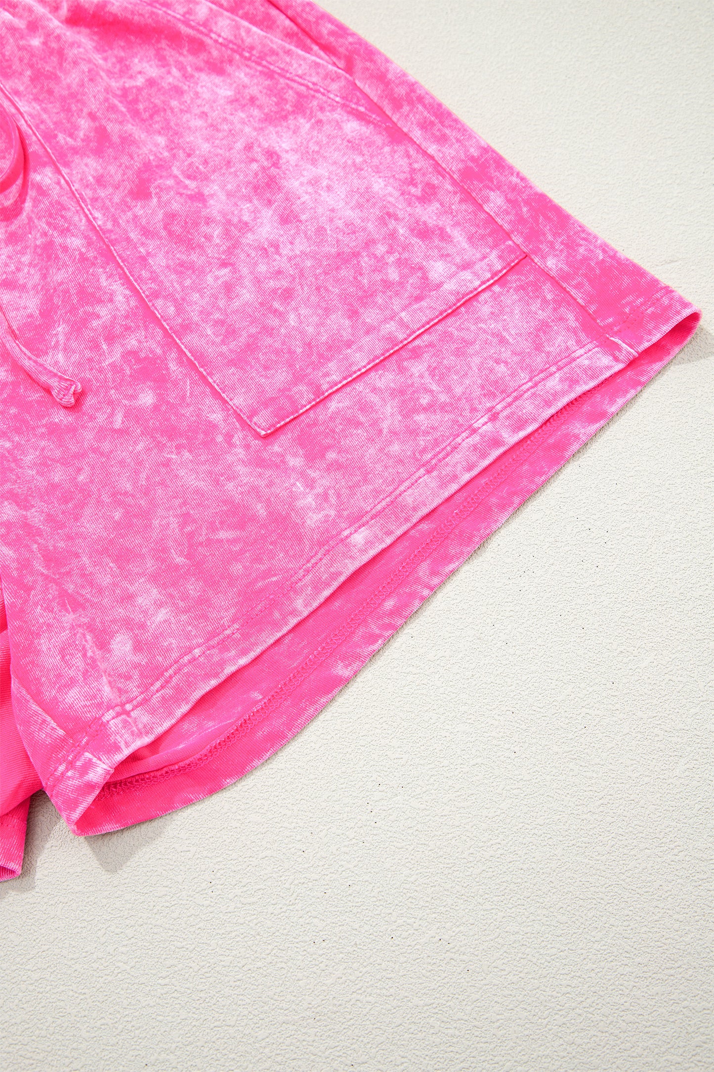 Rose Red Mineral Wash Cotton Short Set