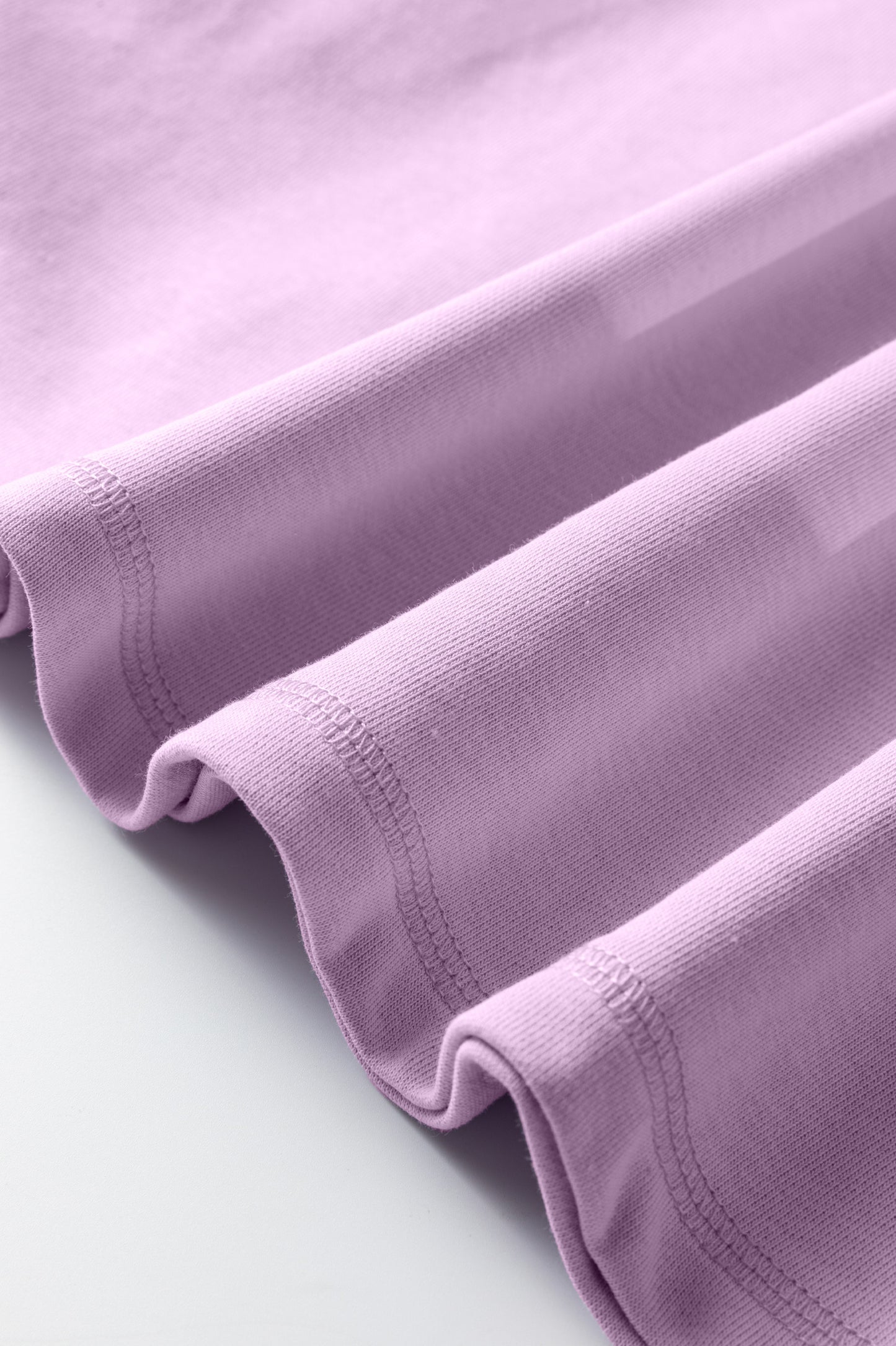 Orchid Petal Solid Color Raw Seam Patchwork Baggy Sweatshirt