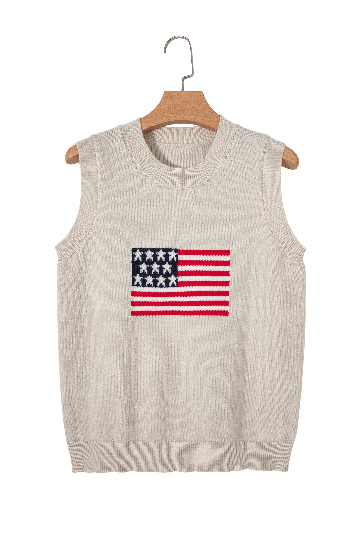 Parchment American Flag Sleeveless Sweater