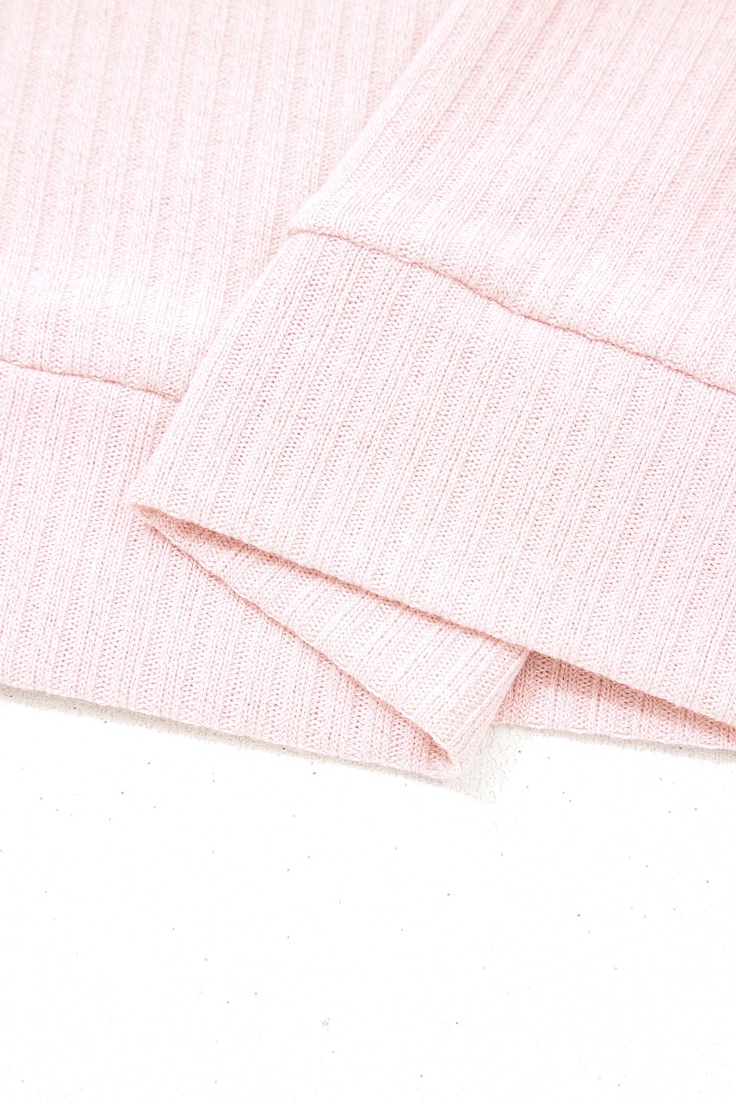 Light Pink Collared V Neck Ribbed Tee