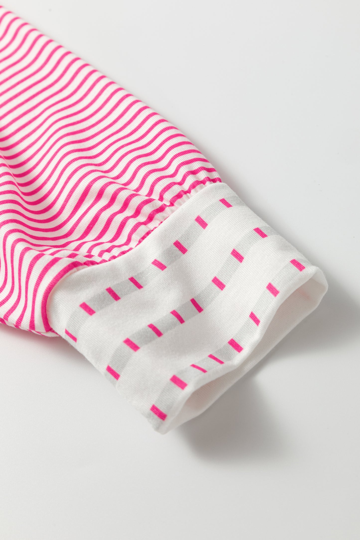 Rose Stripe Raglan Patchwork Long Sleeve Tee