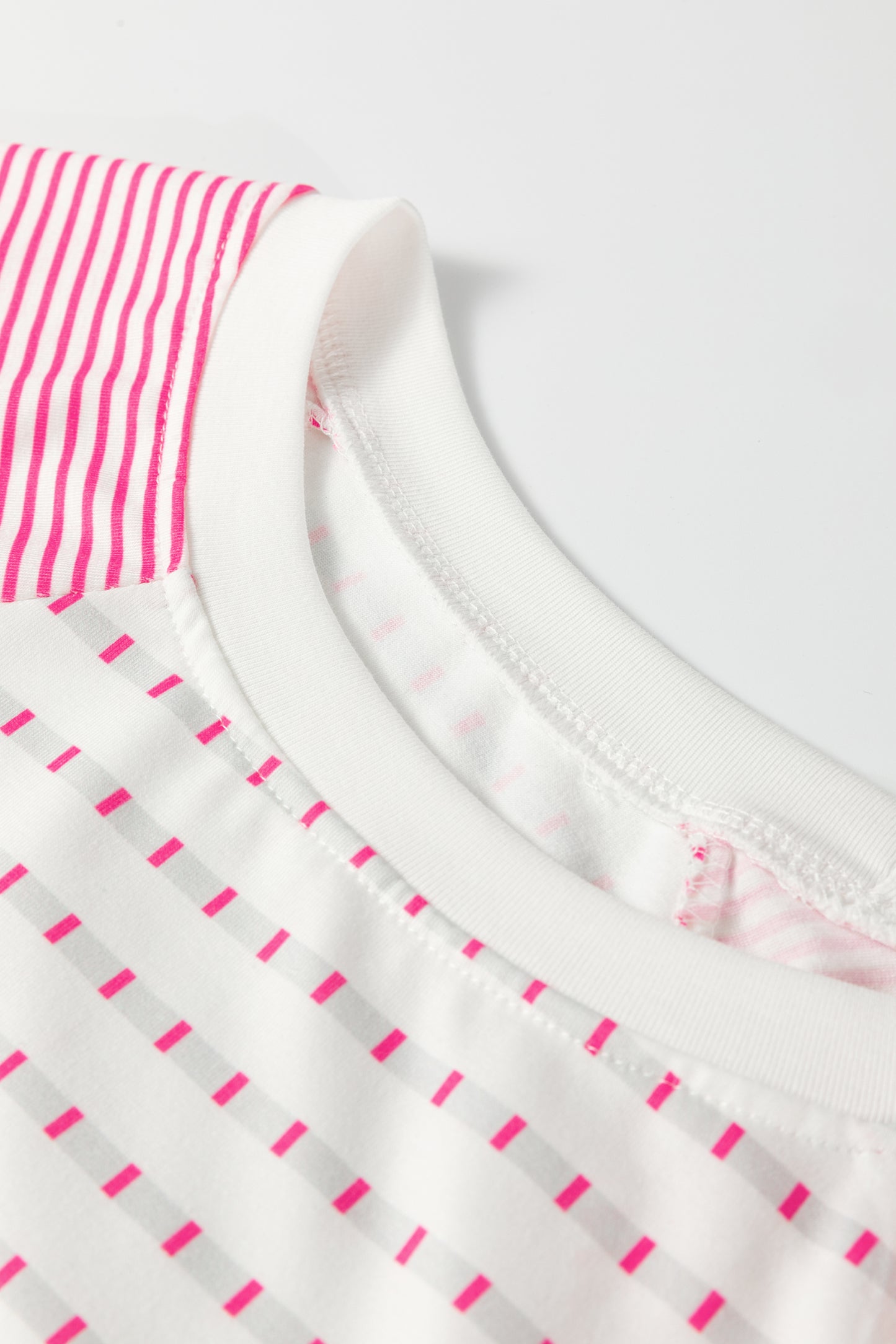 Rose Stripe Raglan Patchwork Long Sleeve Tee